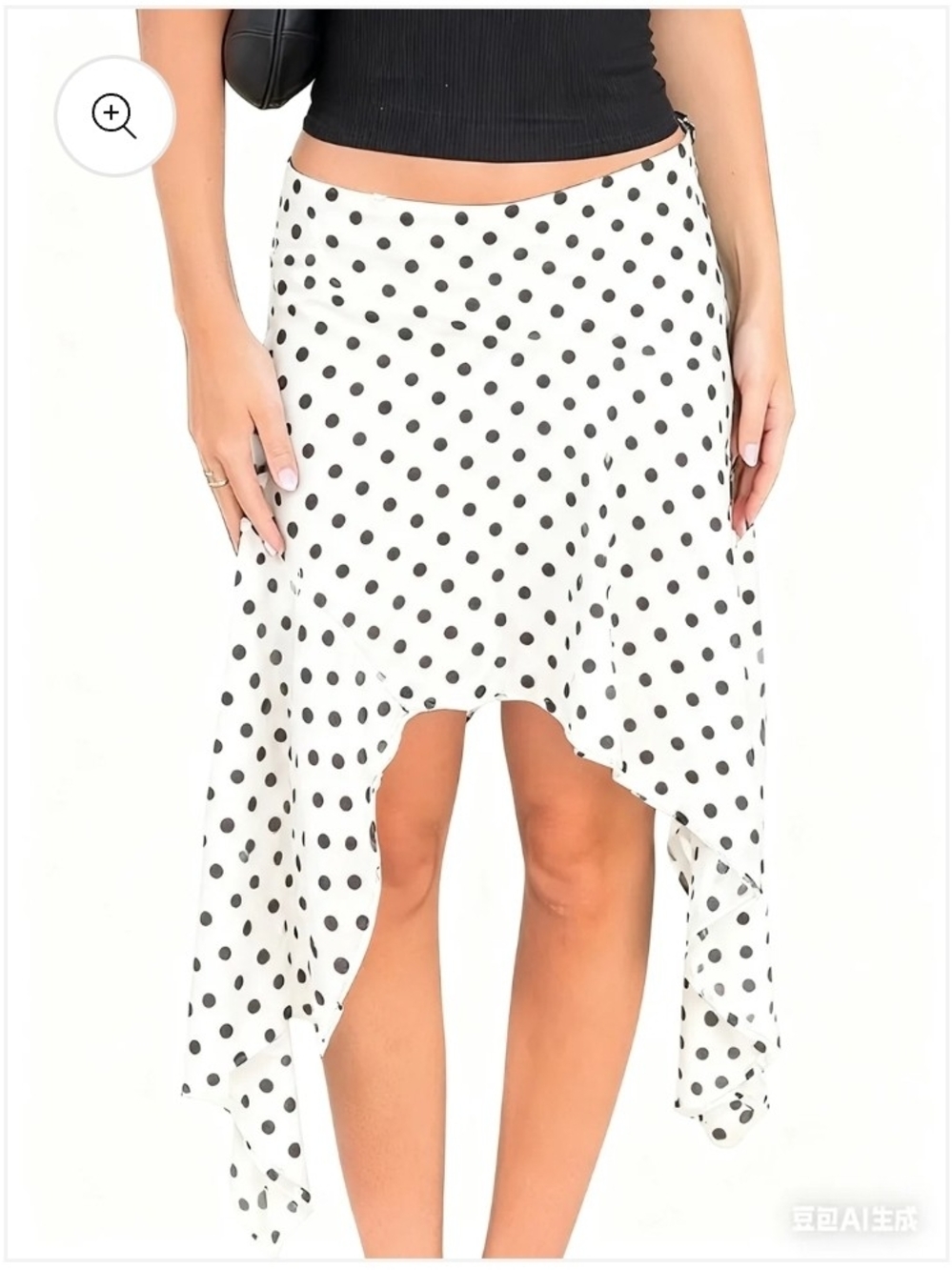 Nwt Exlura 2XL playful polka-dot pattern and a distinctive asymmetric handkerchi